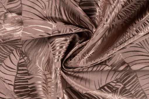 Viskose-Jacquard mit glänzenden Blättern 
