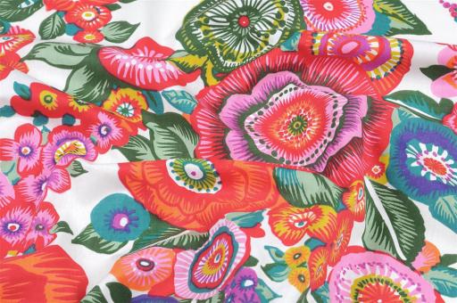 Baumwollstoff mit floralem Mandala 
