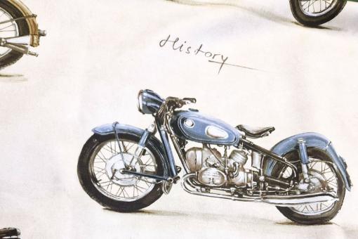 Baumwollsatin Premium - Motorbike 