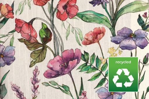 Dekostoff Recycling - Aquarellblüten - 280 cm 