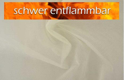 Tüll-Stoff - 300 cm - schwer entflammbar - Creme 
