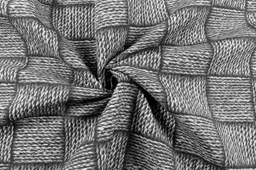 Deko-Stoff - Flechtoptik - 280 cm - Grau 