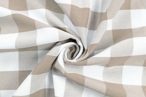 Jacquard-Dekostoff - Kariert - Beige 
