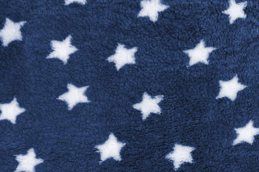 Fleece Sherpa mit Sternen - Nachtblau 