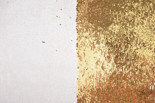 Pailletten-Wende-Stoff - Gold and White 