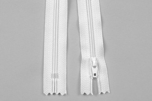 YKK-Kunststoff-Reißverschluss - nicht teilbar - 20 cm Weiß