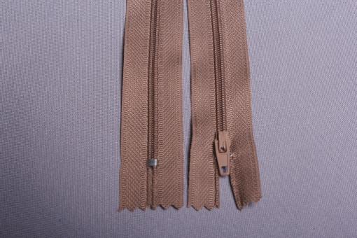 Kunststoff-Reißverschluss - nicht teilbar - 18 cm Nuss