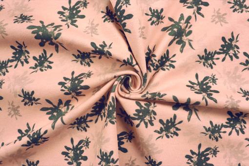 Jersey Stoff mit nostalgischem Design  - Rosa 