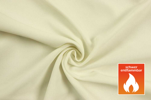 Tischdeckenstoff - permanent schwer entflammbar - 140 cm - Creme 