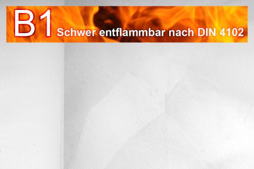 Tüll - schwer entflammbar - Weiß - 2,0 Meter Weiß
