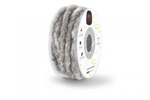 Wollkordel auf Spule - 10 mm - 7 Meter Rolle Grau