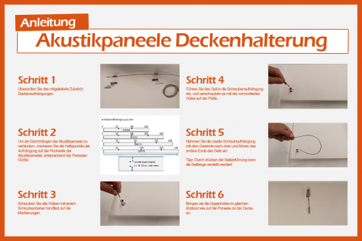 Akustikpaneel Decke - Holz-Paneele - inkl. Befestigung - 180 x 70 cm 