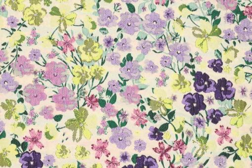 Deluxe Brokat mit Pastell-Blumen 