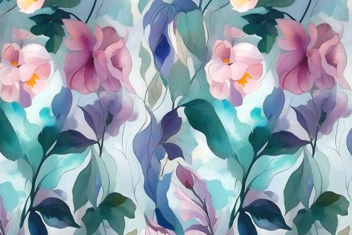 Viskosestoff Digital - Aquarell Dreams 