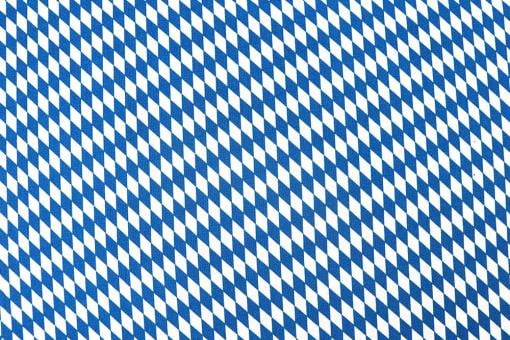 Baumwollstoff Bayern - Große Raute - Weiß/Blau 