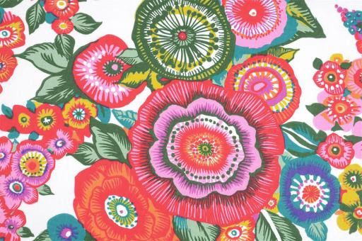 Baumwollstoff mit floralem Mandala 