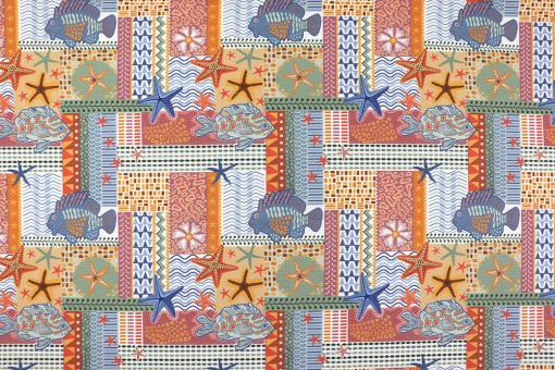 Dekostoff Outdoor - Unterwasser-Patchwork 