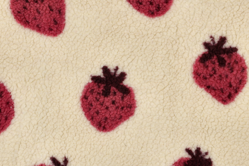 Fleece Sherpa mit Erdbeeren 