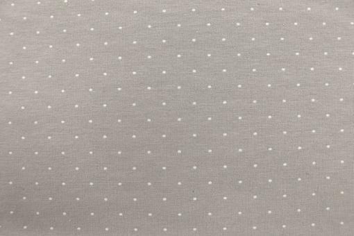 Jersey-Stoff mit Mini-Punkten - Taupe/Weiß 