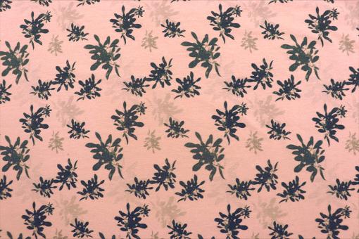Jersey Stoff mit nostalgischem Design  - Rosa 