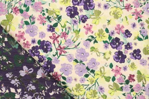 Deluxe Brokat mit Pastell-Blumen 