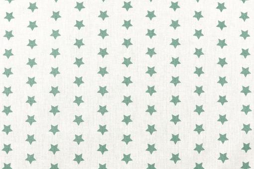 Bettwäsche-Stoff - Sterne - 295 cm - Weiß/Mint 