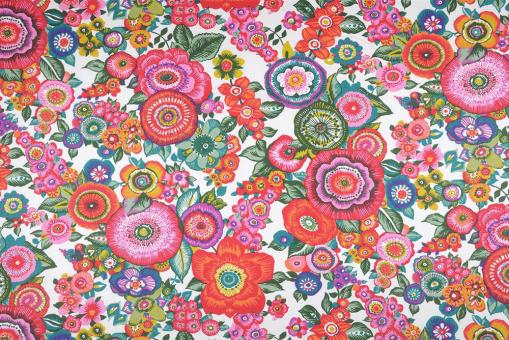 Baumwollstoff mit floralem Mandala 