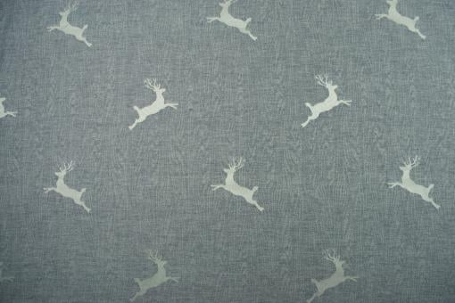 Jacquard St. Gallen - Dekostoff - Grau/Creme 