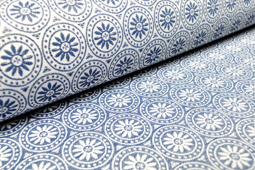 Jacquard Outdoor - zweiseitig - Marina - Blau 