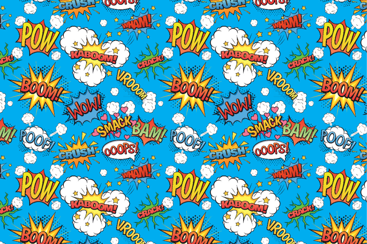 Comic Powerful Blau