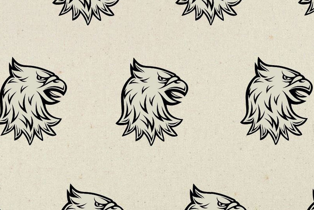 Tipi-Zeltstoff - Heraldik-Adler Schwarz