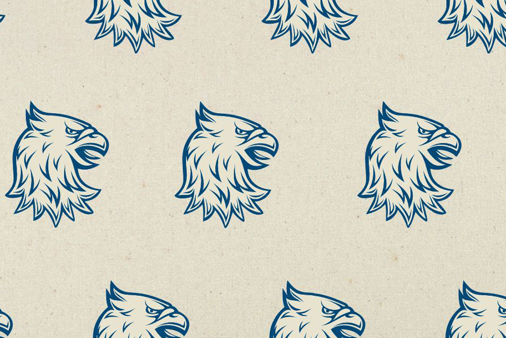 Tipi-Zeltstoff - Heraldik-Adler Dunkelblau