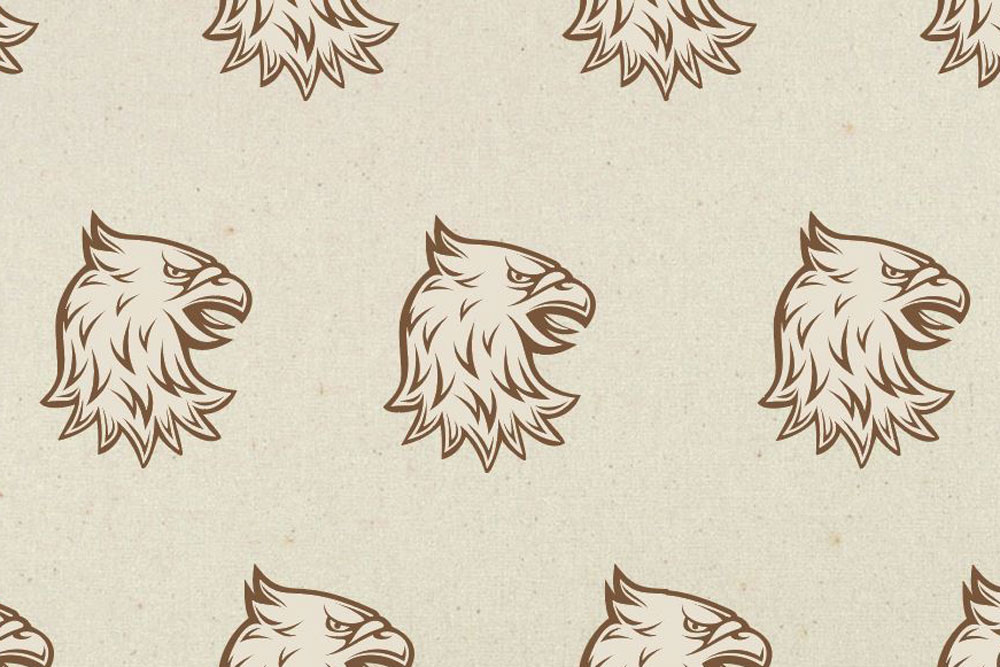 Tipi-Zeltstoff - Heraldik-Adler Braun