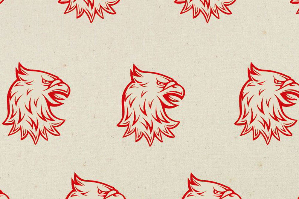 Tipi-Zeltstoff - Heraldik-Adler Rot