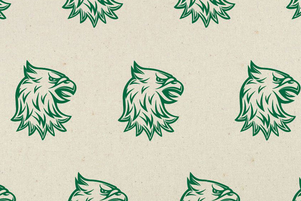 Tipi-Zeltstoff - Heraldik-Adler Grün