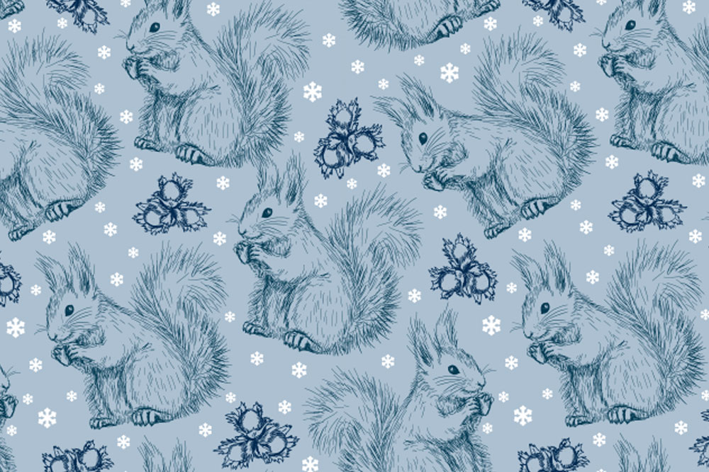 Kuschel-Fleece - Winter Squirrels 