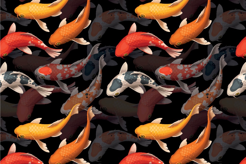 Koi-Teich - Türvorhang-Stoff 