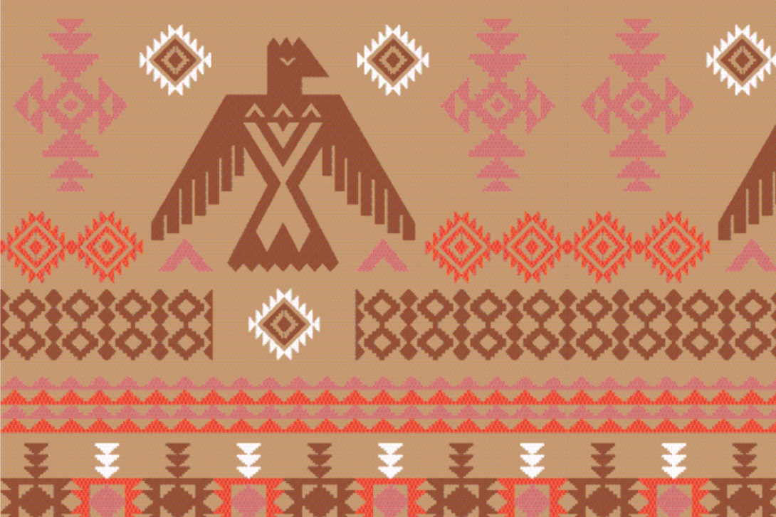 Tipi-Zeltstoff - Tribal-Totem Braun