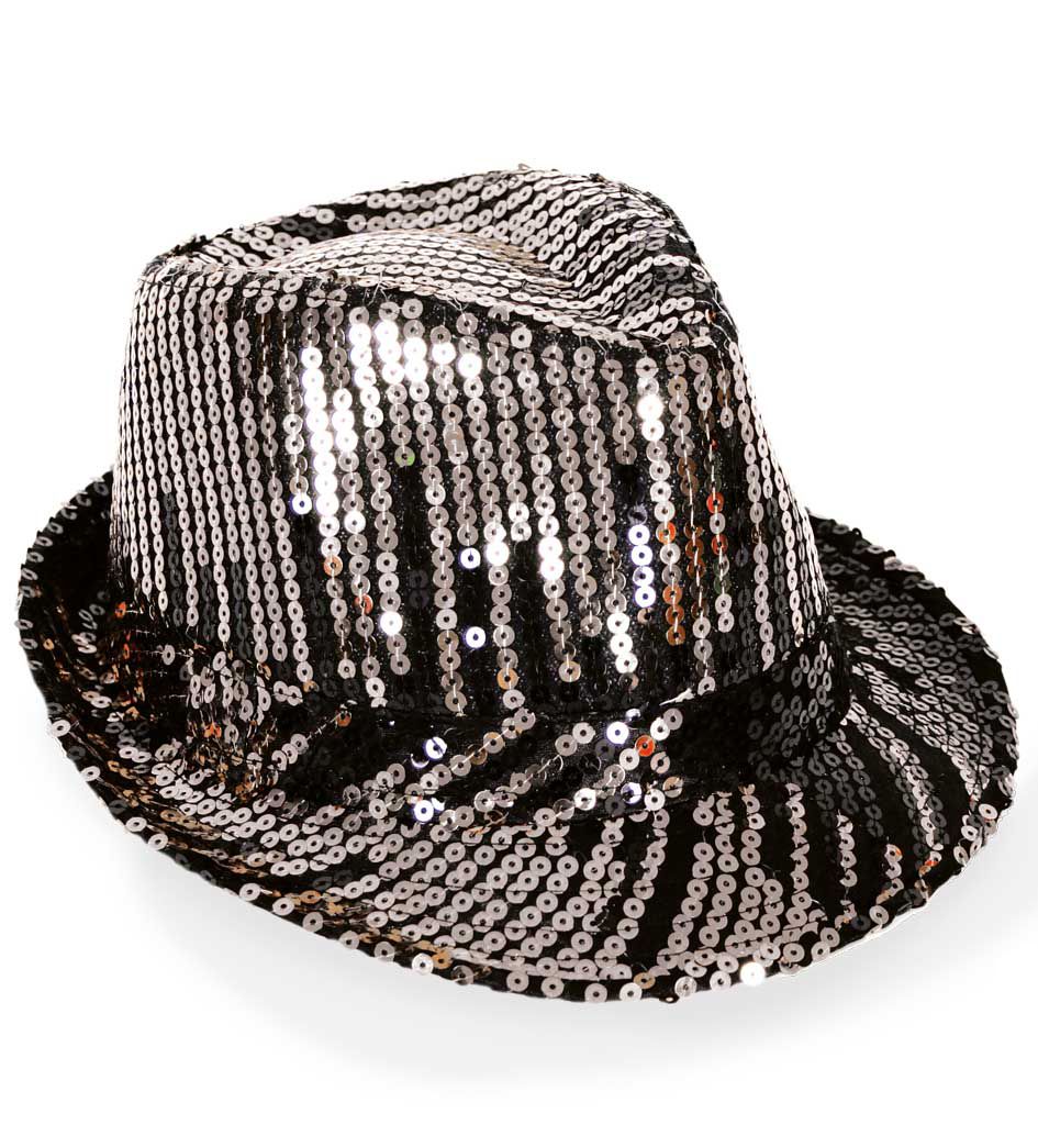 Paillettenhut Schwarz – Glitzernd, Einheitsgröße (ca. 58 Cm), Aus 100 % Polyester