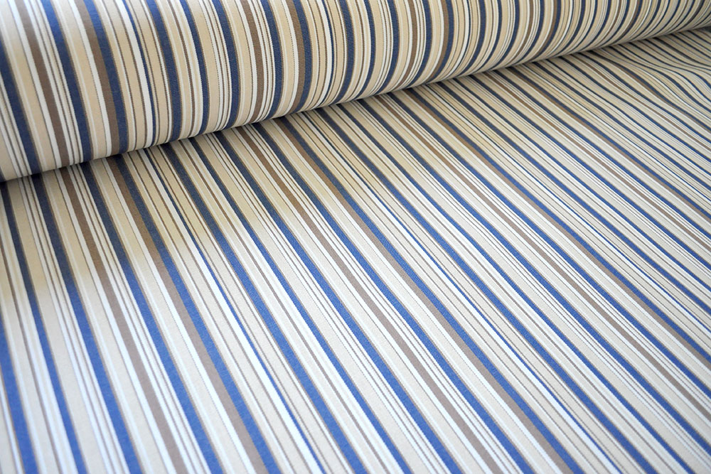 Markisenstoff Spain Summer - 160 cm - Multistreifen - Blau/Beige Multi