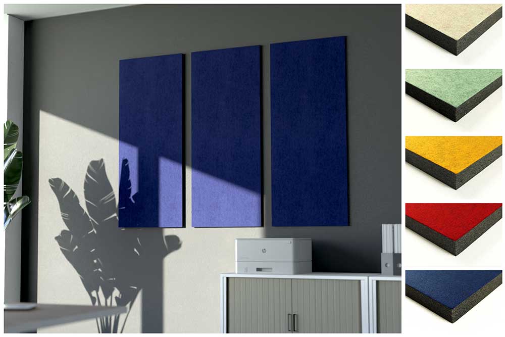 Blue Fiber Akustikpaneel Wand - inkl. Befestigung - 120 x 50 cm 