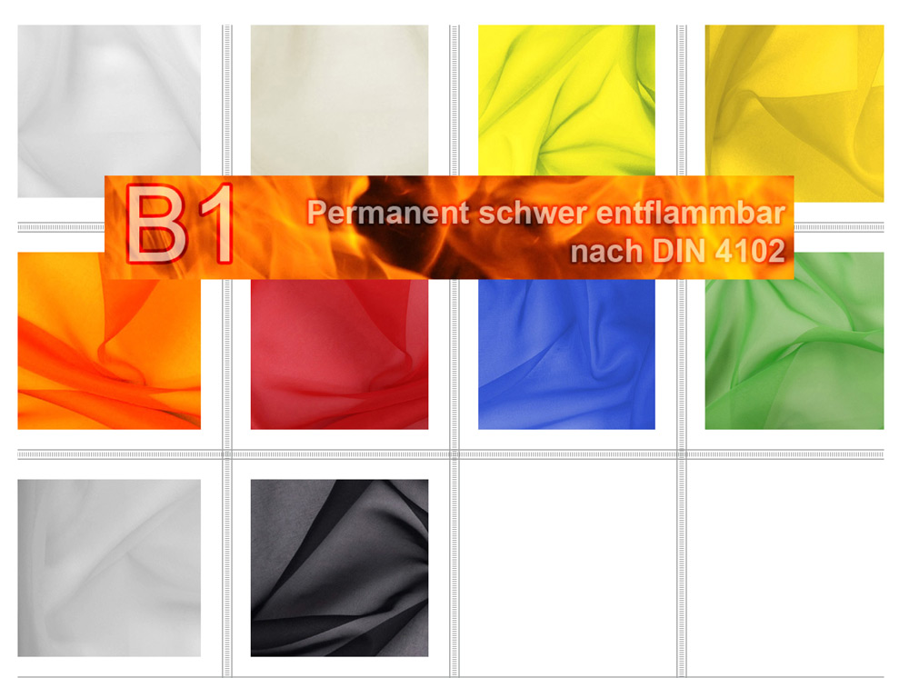 Voile - permanent schwer entflammbar - 300 cm 