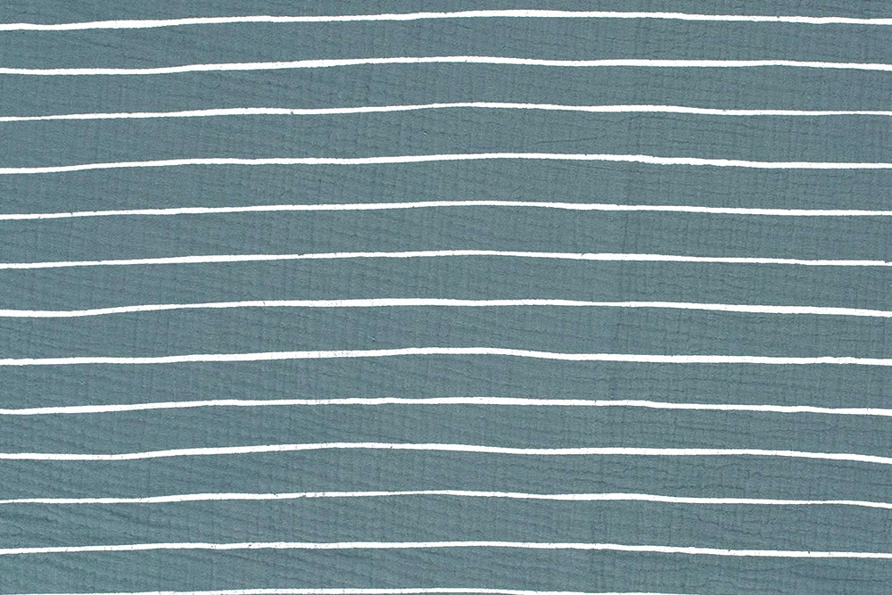 Double Gauze - Indigo-Streifen 