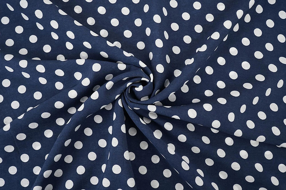 Gewaschener Viskosestoff - Navy Dots 