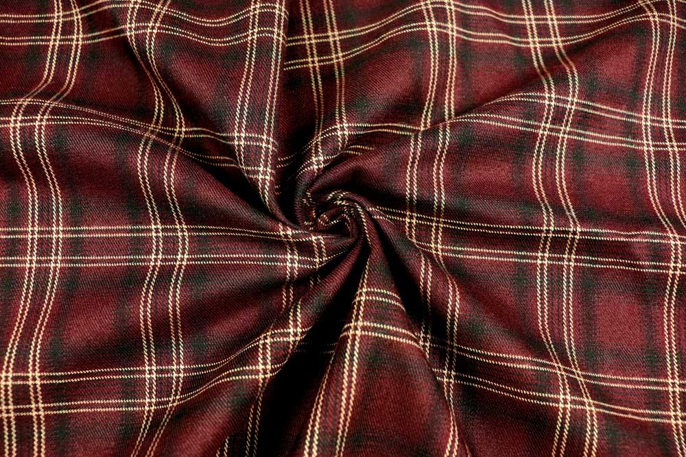 Tartan-Stoff mit klassischem Karo - Bordeaux 
