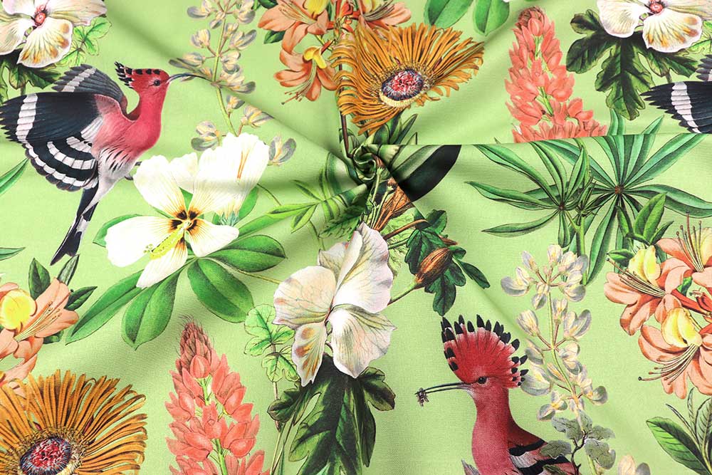 Dekostoff mit exotischen Blumen - 280 cm 