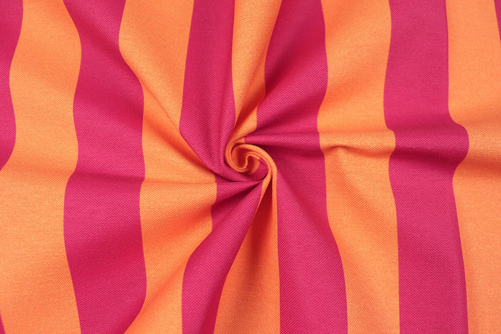 Dekostoff Digitaldruck mit Blockstreifen - Pink/Orange 