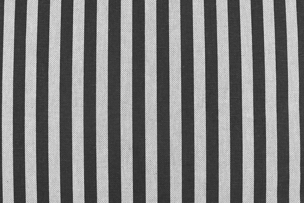 Dekostoff Leinenoptik mit Streifen - Natur/Schwarz 