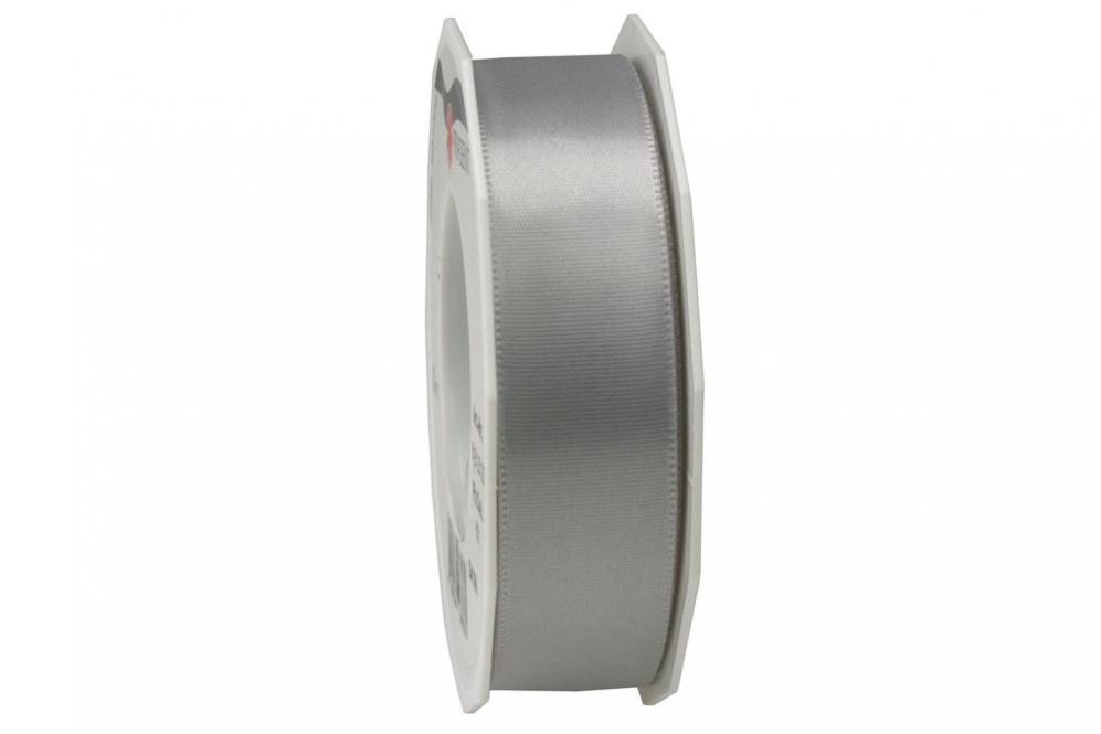 Satinband - 25 mm breit - 25-m-Rolle - Silber