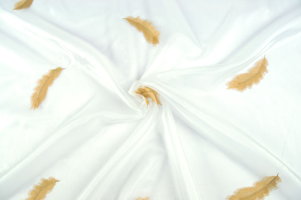 Federn Im Wind Organza Weiss Gold Online Kaufen